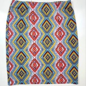 Bright Bold Geometric Pencil Skirt